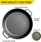 Pre-Seasoned Large Cast Iron Skillet 17 Inch, Dual Handle Outdoor Camping Frying Pan, Pizza Pan, Use for Grill, Stovetop, Induction, Oven Safe Cookware