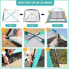 Screen House Room 11x11 Ft Mesh Net Tent Canopy Shelter Gazebo, Easy Setup & Waterproof & Sunshade, Suitable for Camping Trip, Backyard, Beach, Picnic