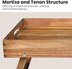 Extra Large Folding Bed Tray Table, 22’’ x 14’’ Acacia Wood Breakfast Tray, Food Serving Tray with Legs for Eating in Bed