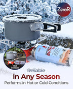 ZeroR Butane Fuel Canister Cartridge 13.4 fl oz (390 mL) | Compatible with Portable Camping Stoves and Torches