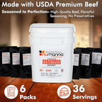 Numanna Freeze-Dried Seasoned Ground Beef Bucket 36 Servings | Over 25g Protein per Serving | Hamburger for Camping, Meal Prep, Pantry Staple, Emergency Survival Food | 25+ Year Shelf Life | USA Made