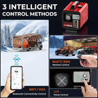 Diesel Heater all in one 12V/24V/110V 8KW portable car heater with App Control, Remote Control and Display Screen, 3 Ways Control Fast Heating Low Noise Diesel Parking Heater for Tent, Car, RV, Camper