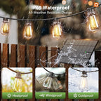 addlon 198(192+6) FT Solar String Lights Outdoor Waterproof with Remote, 96+8 LED Shatterproof Bulbs, Dimmable & Timable, Solar Lights Outdoor, Patio Lights for Garden,Backyard,Party,Camping Decor