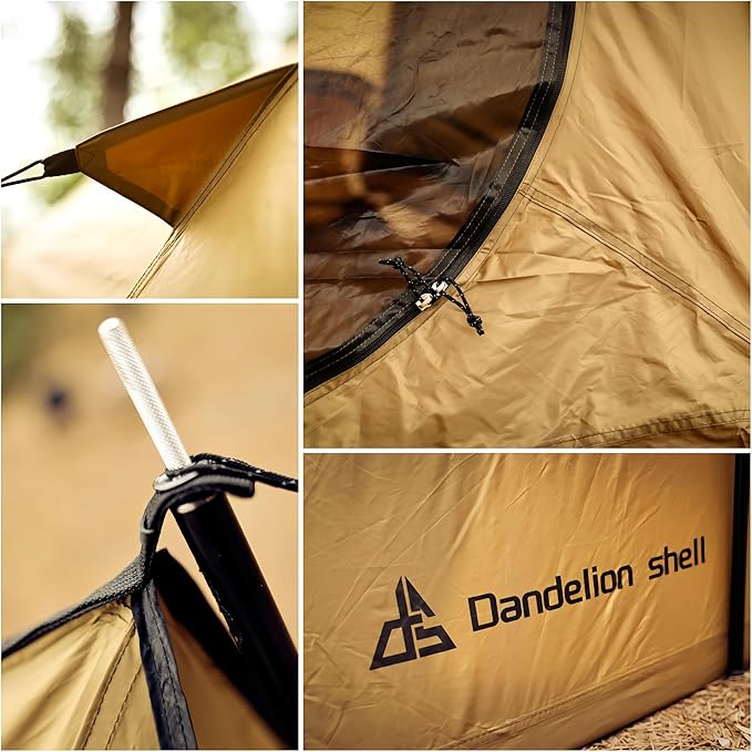 Hot Tent with Stove Jack – 4 Season Waterproof & Windproof Shelter for 1–4 People, Lightweight for Camping, Hiking, Hunting & Fishing