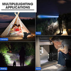 Rechargeable Spotlight, 99,000 Lumens Super Bright Handheld Led Flashlight, Outdoor Spot Light with Cob Light and Solar Panelsfor Boating Camping