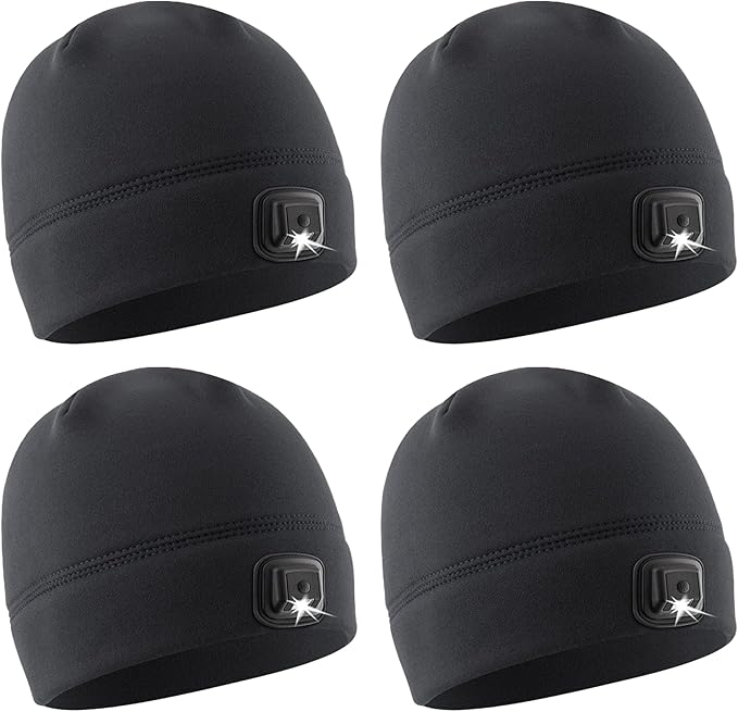 POWERCAP LED Hat Light 150 Lumens Rechargeable Fleece Beanie with Bright Built-in Headlamp Waterproof LED Warm One Size Cap