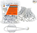6 inch 100 Piece Heavy Duty 5mm Ball Bungee Canopy Cord by Wellmax, White Color