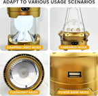 Rechargeable LED Camping Lantern - Waterproof & RGB Tent Light with Phone Charger for Outdoor, Emergency, Hurricane, Storm, Power Outage (3 Light Modes)