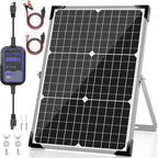 Voltset Solar Panel Kit 30W 12V with MPPT Controller, Solar Battery Trickle Charger Maintainer, Waterproof Solar Panel with Adjustable Mount Bracket for Boat RV Motorcycle Marine