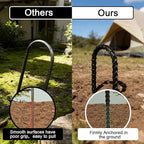 Eurmax USA 12 Inch Trampoline Stakes,Heavy Duty Ground Anchors,Trampoline Anchors,U Hook,Tent Stakes for High Wind,Ground Anchor Screw in,Yard Stakes,Galvanized Steel (8 Pack,Black)