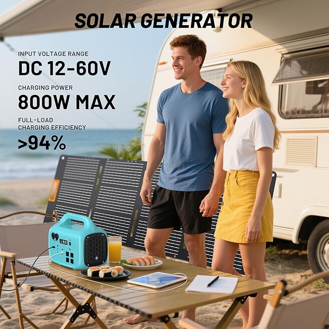 Portable Power Station 1800W PB-1800, 1024Wh Solar Generator LiFePO4 Battery with 120V AC Outlet, Fast Charging, Electric Generator for RV Camping Outdoor Home Emergency Backup (Solar Panel Optional)