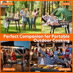 44" L x 17" W Grill Stand for Blackstone Griddle, Folding Grill Table Large Space Fit for 17"/22" Griddle, Ninja and Weber, BBQ Food Prep Table, Portable Outdoor Table for Camping, Tailgating, Outdoor