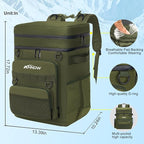Backpack Cooler Insulated Leak Proof for Men Wowen 36 Cans Soft Cooler Backpack Insulated Waterproof Large Capacity Coolers Bag Portable for Lunch Camping Travel Picnic Hiking