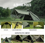 OneTigris Conifer Canvas Hot Tent with Stove Jack, Fire Retardant Teepee for Adults, Snow Skirt for Winter Camping, Travel, Bushcraft