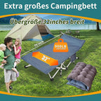 2 Pack 79" L x 32" W x 18" H Oversize XXL Camping Cot with Comfortable Mattress for Adults Extra Wide Cots for Sleeping with Carry Bag Folding Cot Heavy Duty Camping Bed for Home Office Outdoor