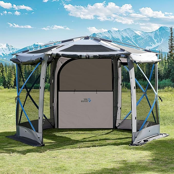 JOYTUTUS Dual-Use Pop up SUV Tent for Camping, 11x11 Ft Outdoor Gazebo Screen, SUV Tailgate Tent for Family Vehicle Camping, Canopy Shelter Portable Carry Bag