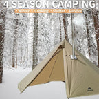 DANCHEL OUTDOOR Backpacking Hot Tent with Stove Jack, 4 Season Lightweight Tipi Tent for 2/4/6 Person Winter Camping Hunting, 10.5FT-16.4FT