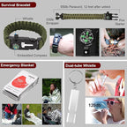 Gifts for Men Christmas - 118-in-1 Survival Kits - Military-Grade Survival Gear for Outdoor Adventures, Disaster Preparedness, Car/Home/Office Emergency Kit with First Aid Supplies