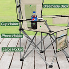 ptlsy Folding Camping Chair with Canopy, Beach Chair with Canopy Shade with Cup Holders, Cooler Bag for Camping, Fishing, Beach, Sports and Concert (White)