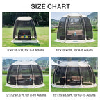 Alvantor Pop Up Screen House Gazebo with Mosquito Netting, Instant UV Resistant Sun Shelter for Patio & Backyard, Portable Canopy Tent for 2-10 Person