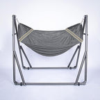 2 in 1 Hammock and Swinging Chair with Collapsible Steel Stand 450 lbs Capacity- Carrying Case, Portable & Adjustable, Perfect for Camping Beach Summer Patio, EZ Daze Foldable Hammock with Stand-Grey