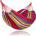 SUNCREAT Hammocks Outdoor Camping Double Hammock, Two Person Hanging Hammock, Red & Yellow