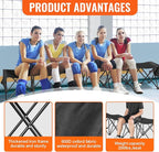 VEVOR Portable Folding Bench, 6 Seats Foldable Sideline Bench, Outdoor Camping Bench Chairs with Carry Bag, Team Sport Sideline Benches for Football, Camping, Fishing, No Assembly Instant Seating