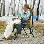 Portal Heated Camping Chairs for Adults Outdoor Sports Oversized Folding Lawn Chair with High Back, Heavy Duty 400 Lbs, Battery Not Included, Green