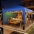 10x10 Pop Up Canopy with Sidewalls, Outdoor Instant Canopy Tent with Carry Bag for Commercial Events, Camping, Backyard Parties - Blue