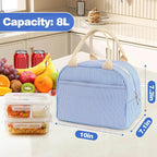 Lunch Bag For Women, Cooler Insulated Lunch Box For Travel Work Picnic College School Adult Large Capacity Lunch Bags, Blue Stripe