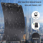 400W Semi-Flexible Solar Panel 12V Monocrystalline Ultra-Flexible Bendable Mono Off-Grid Charger for Marine RV Cabin Van Car Boat Curve Surfaces