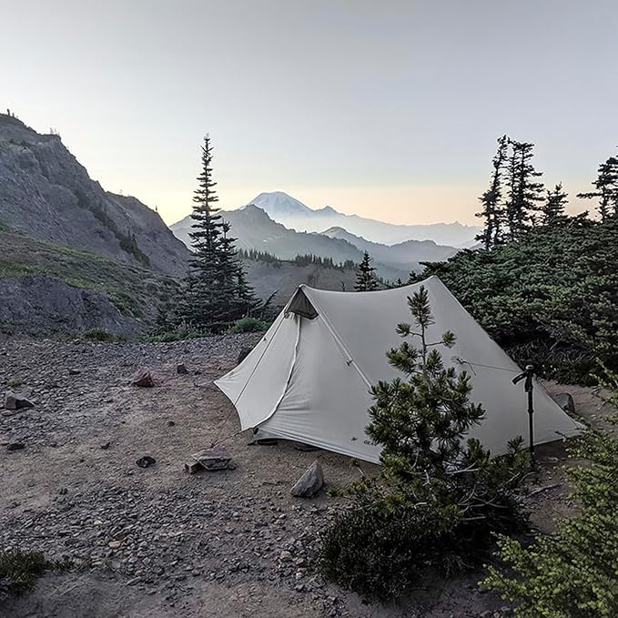 3FULGEAR Lanshan 2 Tent 2 Person Ultralight Camping Tent, 3/4 Season Professional 15D Silnylon Rodless Tent for Camping, Climbing, Hiking