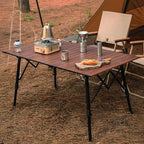 Folding Camping Table Aluminum Heavy Duty Adjustable Height Foldable Table 4FT, Max Loads UP 110LBS, Lightweight Portable with Carry Bag for Car Travel, Indoor & Outdoor Picnic BBQ Backyards Beach
