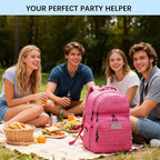 Goloni 40L Insulated Cooler Backpack, Leakproof Lightweight Soft-Sided Cooler with Cooler Compartment