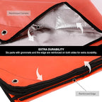 RedSwing 4 Pack Emergency Blankets, Waterproof Survival Thermal Tarp, Multipurpose Reflective Insulated All Weather Blankets for Camping Hiking, Orange