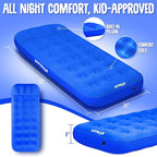 Pittman - Kids Air Mattress - Deluxe Kids Inflatable Bed with Electric Pump & Durable Backpack - Perfect Teen to Toddler Blow up Mattress for Sleepovers, Camping or Childs Travel Bed