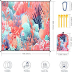Beach Blanket Waterproof Sandproof Extra Large Beach Mat 79" X 83"/120"x108"for 1-8 Adults Quick Drying Durable Outdoor Picnic Mat for Beach Travel Camping Hiking