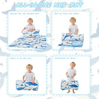 Toddler Nap Mat with Pillow and Blanket, Extra Large Rolled Napping Mats,Slumber Bags for Boys Girls,Kids Sleeping Bag for Daycare, Preschool Travel Camping