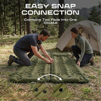 CKG Camping Sleeping Pad with Thermal Barrier, Ultralight Camping Mat 4in Thick with Pillow, Built-in Foot Pump Inflatable Sleeping Pad for Hiking Tent Road Trip Car Camp Travel Gear, Green