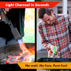 Grillblazer Su-VGun Propane Torch with Hose – High Power 240,000+ BTU Flame Thrower Gun for Instant, Steak Searing, Charcoal Ignition, Backyard BBQ, Campfire, Outdoor Cooking – Handheld Blowtorch