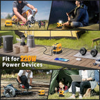 2 Pack Kzreect 220W Power Inverter Compatible with DeWalt 20V/18V Batteries (Battery Not Included), DC to 110V AC Converter with 1 AC Outlet, USB-C, Dual USB-A & 400LM LED Light for Camping, Emergency