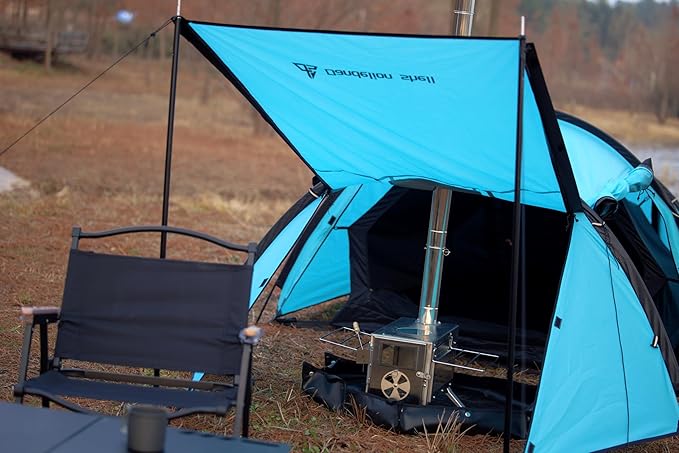 Hot Tent with Stove Jack – 4 Season Waterproof & Windproof Shelter for 1–4 People, Lightweight for Camping, Hiking, Hunting & Fishing