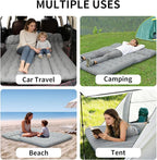Car Air Mattress, Inflatable SUV Truck Camping Mattress for Back Seat, Thickened Travel Car Bed Sleeping Pad with Air Pump 2 Pillows (SUV-Grey, SUV Air Mattress)