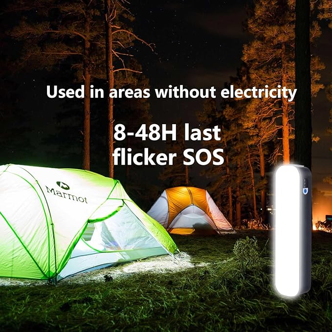 Solar Rechargeable LED Magnetic Work Light Bar 5500mAh,6500K Daylight Portable Emergency Lighting for Home Power Outages,Camping,Automotive Repairs,Under Hood & Workshop