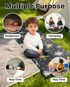 Primlect Toddler Thickened Foam Nap Mat with Pillow, Extra Large 55"x35", Soft, Supportive Sleeping Bag with Detachable, Washable Cover, for Sleepover, Home, Travel, Boys and Girls