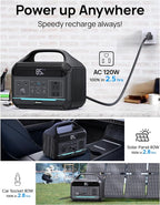 DARAN Portable Power Station 600W(1200W Surge) - 288Wh(90,000mAh) Solar Generator LiFePO4 Battery with AC DC Outlets, 8.3LB Portable Charging Station for Camping, RV, Home, Emergency (Solar Optional)