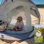 Babymoov Moov & Protect Anti-UV Cooling Beach Tent for Babies with Integrated Mosquito Net, Portable, Green Lagoon (Summer 2025 Edition)
