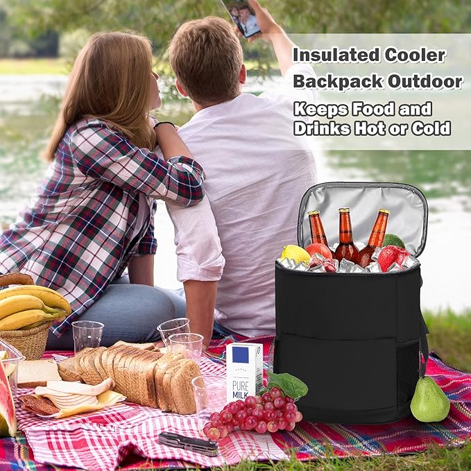 Insulated Cooler Backpack 30 Cans - Leak Proof Beer Backpack Lightweight Cooler Bag for Travel, Camping, Beach, Lunch