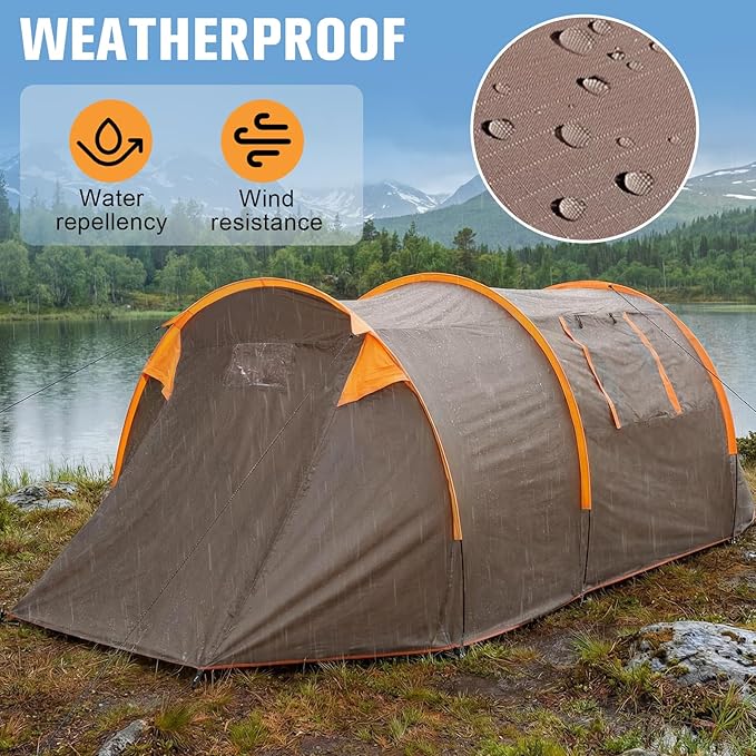 Generic Oxford 2-Person Backpacking Tent Windproof Lightweight Tent Rainproof Waterproof Tent for Camping Hiking Cycling