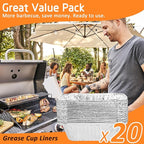 Uniflasy 20 Pack Drip Pan Liner Compatible with Napoleon Grills 62007, Grease Tray for Prestige I/II/V, Prestige PRO, Rogue, Mirage, Ultra Chef, Disposable Aluminum Foil Pan Replacement